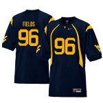 Men's West Virginia Mountaineers NCAA #96 Jaleel Fields Navy Authentic Nike Retro Stitched College Football Jersey CF15Y67WA